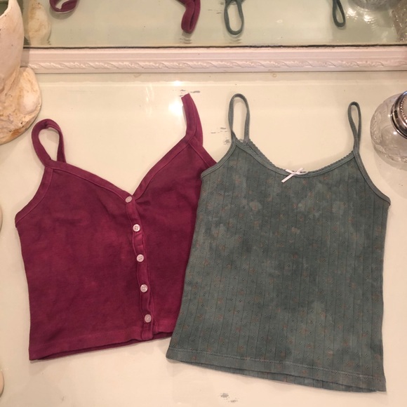 2/pc bundle BRANDYMELVILLE custom tye die croptank